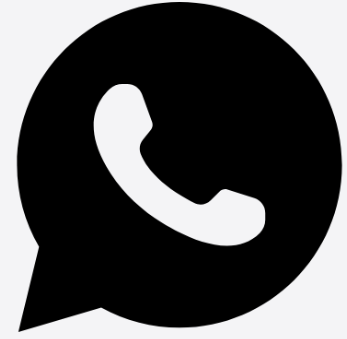 Black speech bubble icon with a white telephone handset inside.